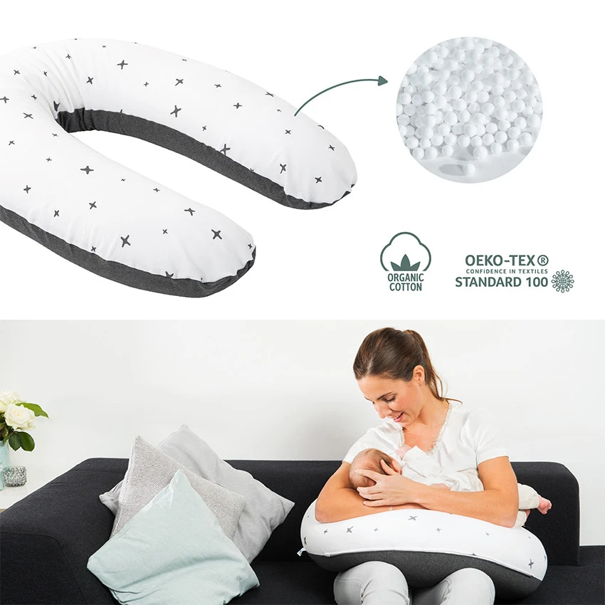 BabyMoov Coussin D’allaitement Doomoo – Étoiles/Gris 5 BabyMoov Coussin D’allaitement Doomoo – Étoiles/Gris – Image 3