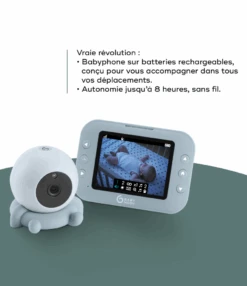 BabyMoov Babyphone Vidéo Sans Fil - YOO Roll -Babymoov a014431 babyphone video YOO roll rechargeable 3