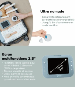 BabyMoov Babyphone Vidéo Sans Fil - YOO Roll -Babymoov a014431 babyphone video YOO roll rechargeable 4