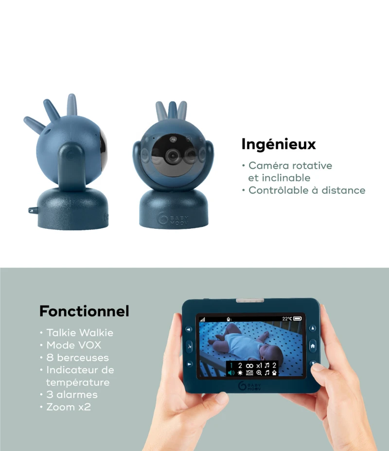 BabyMoov Babyphone Vidéo Rotatif YOO-Master(+) 5" 5 BabyMoov Babyphone Vidéo Rotatif YOO-Master(+) 5" – Image 3