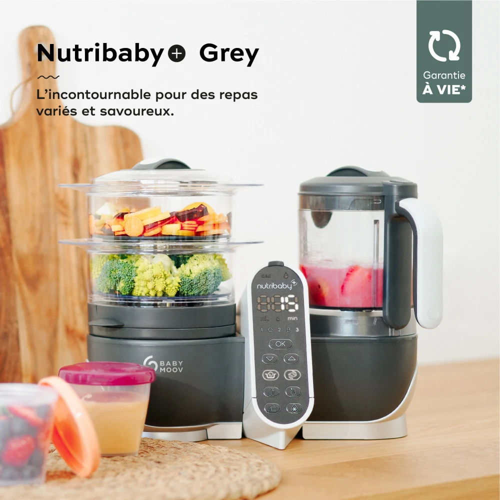 BabyMoov Robot De Cuisine Nutribaby+ Industrial Grey 4 BabyMoov Robot De Cuisine Nutribaby+ Industrial Grey – Image 2