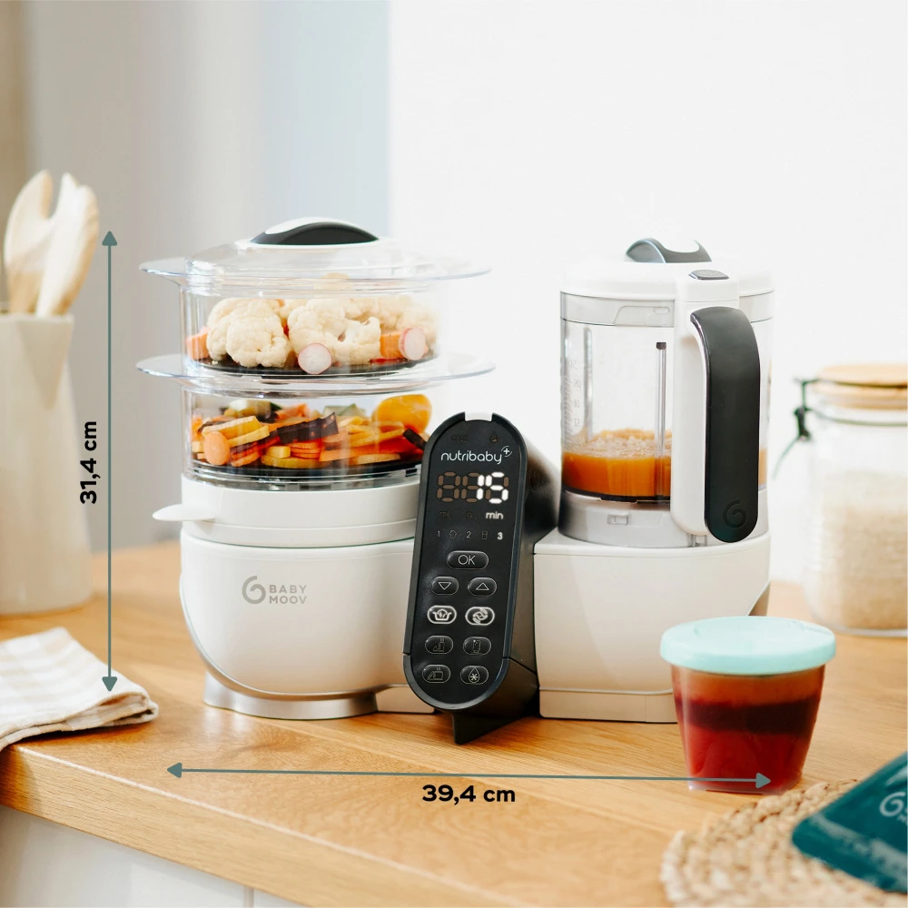 BabyMoov Pack Robot Nutribaby+ Blanc + Contenant Isy Inox 4 BabyMoov Pack Robot Nutribaby+ Blanc + Contenant Isy Inox – Image 2