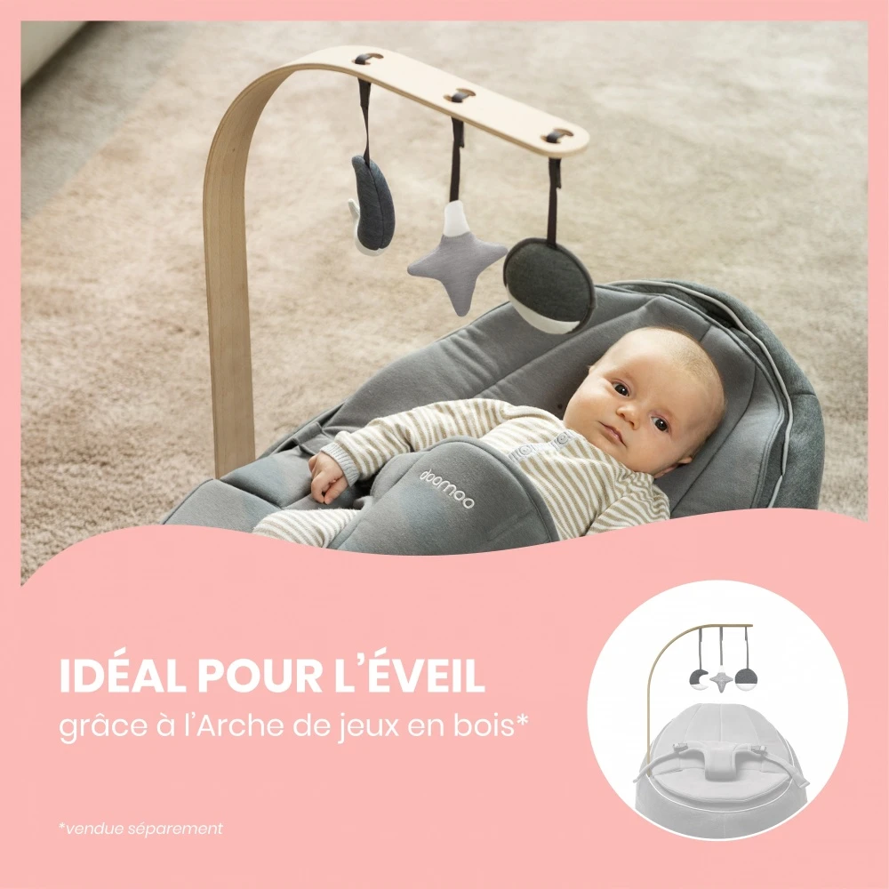 BabyMoov Transat Bébé Doomoo Seat'n Swing Grey 8 BabyMoov Transat Bébé Doomoo Seat'n Swing Grey – Image 6