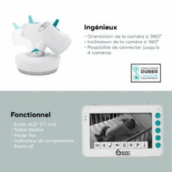BabyMoov Babyphone Vidéo Yoo Moov Motorisé 360° -Babymoov bm072255633 4